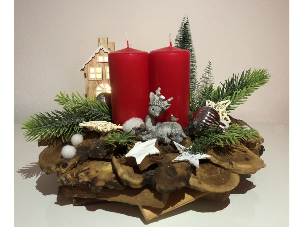 Adventní dekorace dřevěná